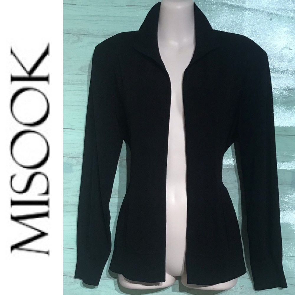 Misook Petite Open Cardigan with Shoulder Pads XS
